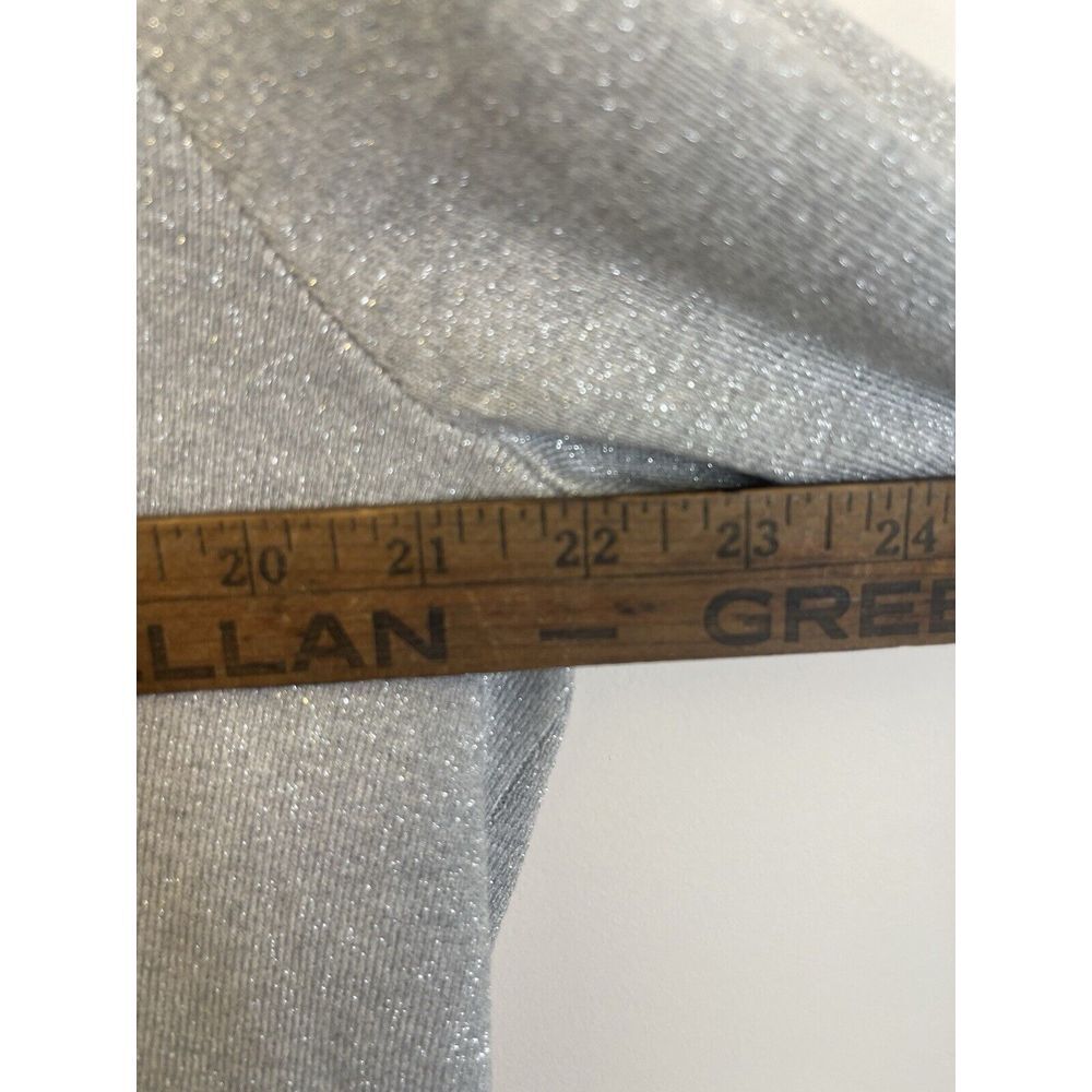 Chicos Sparkle Boat Nk Side Tie Pullover Silver Lurex Heather Size 3/XL 16 NWT - Picture 7 of 8
